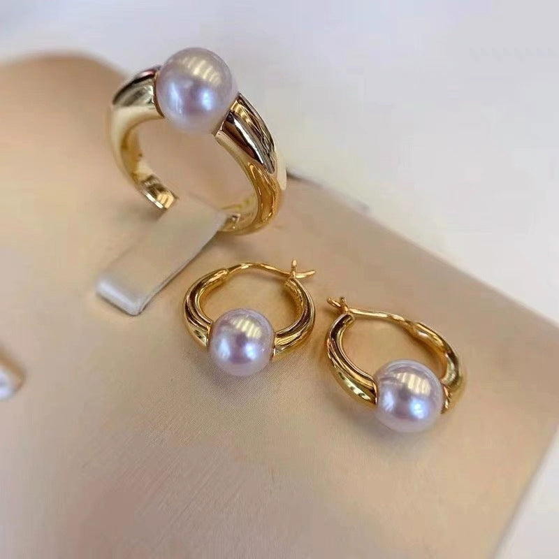 Sterling silver earrings and ring setting