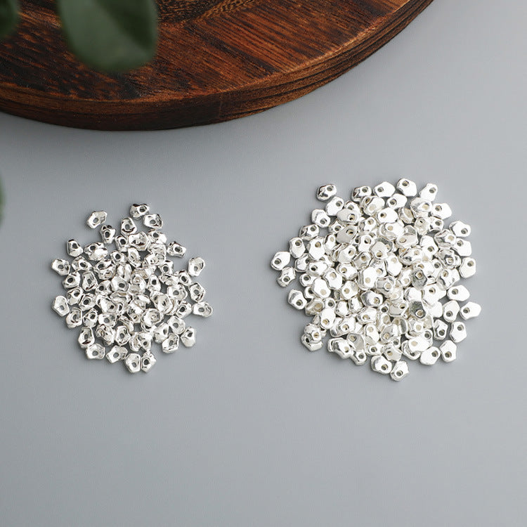 3,4mm 10pcs S925 Sterling Silver Irregular Spacer Beads