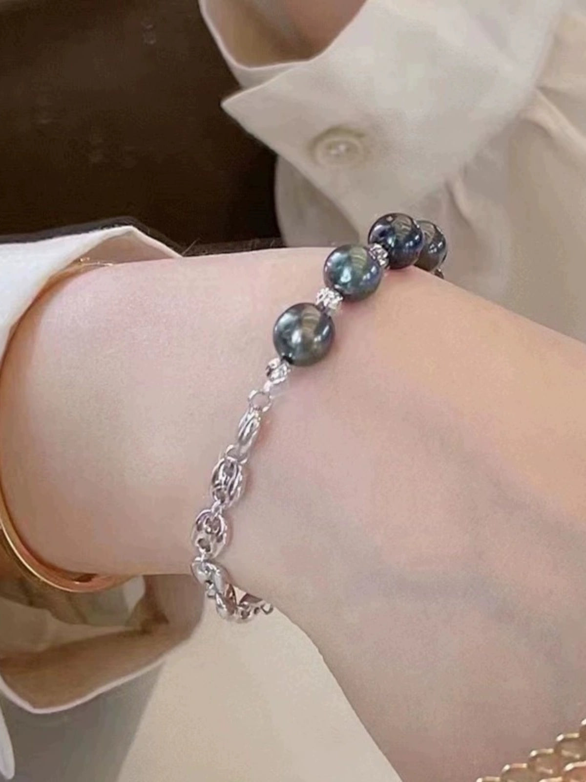 S925 sterling silver half chain buckle