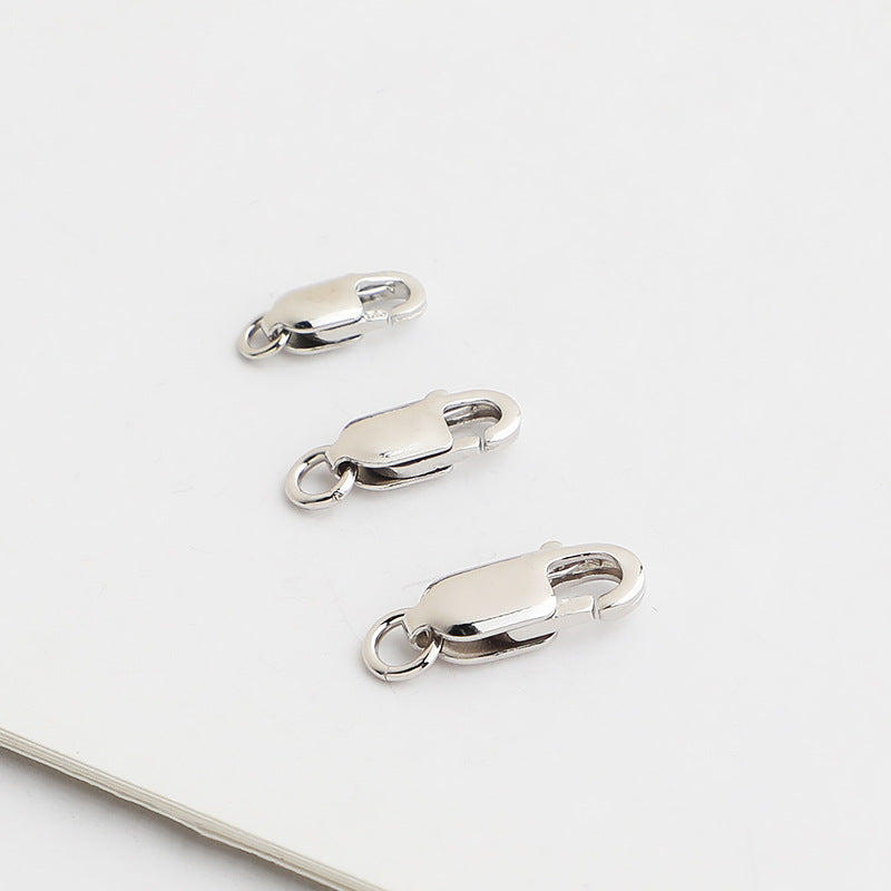 10pcs 8,10,12mm S925 Sterling Silver Square Lobster Clasps for DIY Jewelry