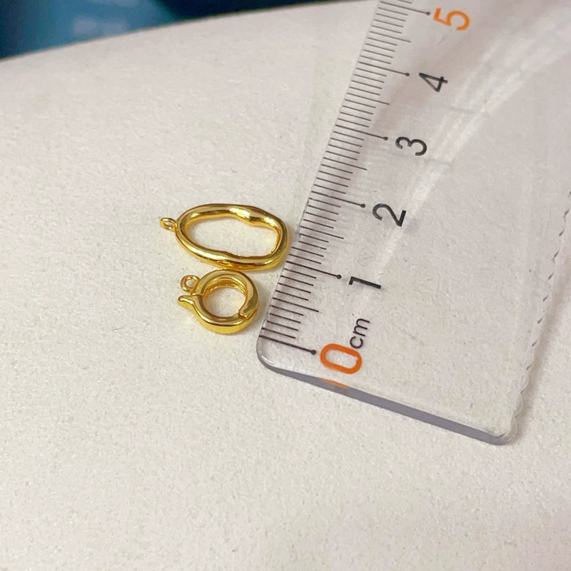 S925 Sterling Silver Big and Small Circle Geometric Clasp