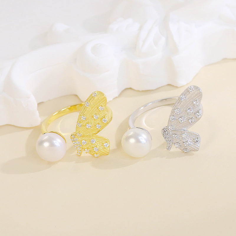 Butterfly pearl ring setting