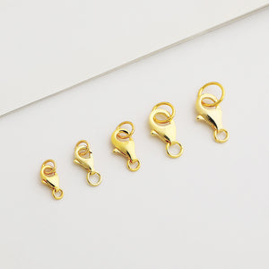 S925 Sterling Silver Lobster Clasps (4 Sizes) - Gold/Silver Plated Jewelry Findings