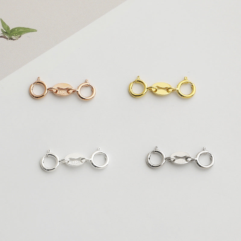 10pcs 5mm S925 Sterling Silver Double Spring Buckle, DIY Jewelry Clasp Accessories