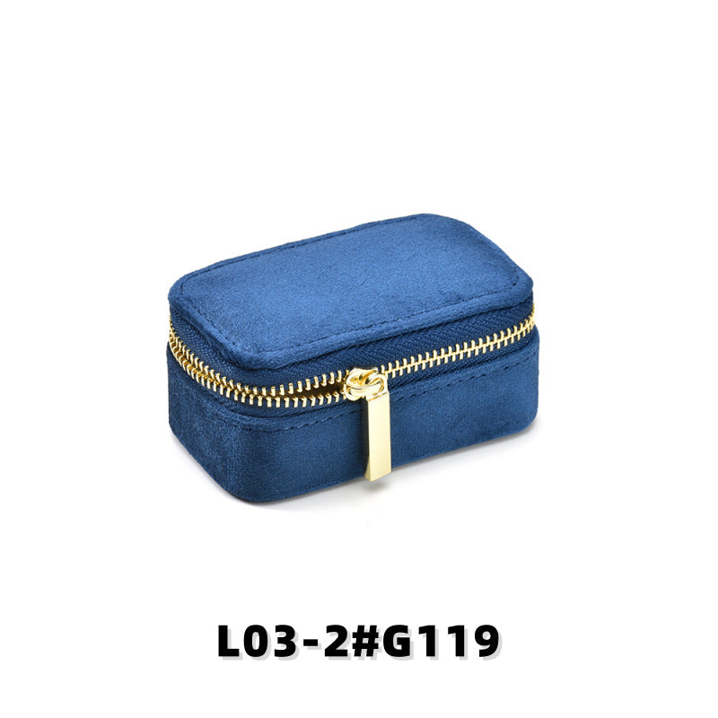 Velvet Mini Travel Jewelry Case, Zippered Organizer with Ring Slots for Rings & Earrings, Bridesmaid Gift & Travel Accessory