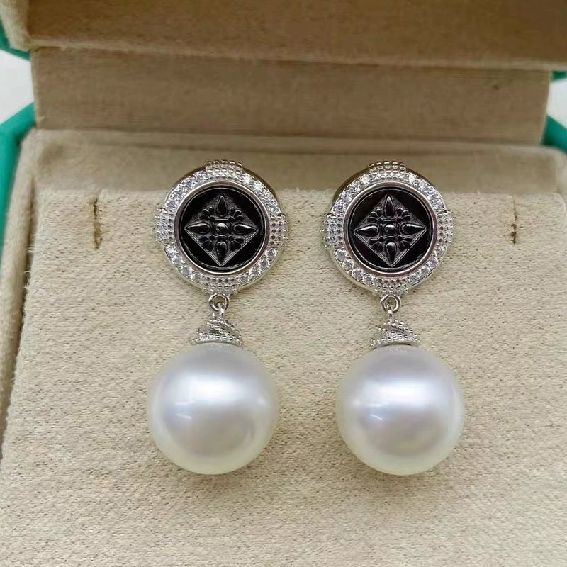 S925 Sterling Silver Gold Coin Earring Setting