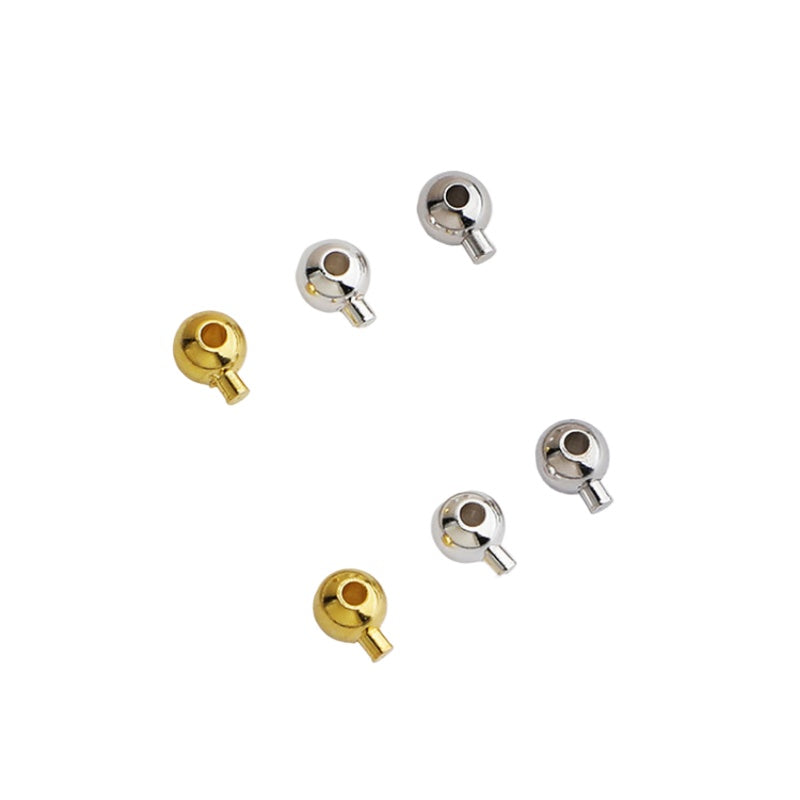 10pcs S925 sterling silver crimp end beads