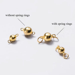 925 Sterling Silver Magnetic Clasp for Necklace and Bracelet, 6mm 8mm
