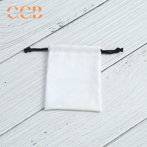 20pcs white jewelry pouch with black string, drawstring bag for rings earrings bracelets, multi size jewelry packaging gift bags