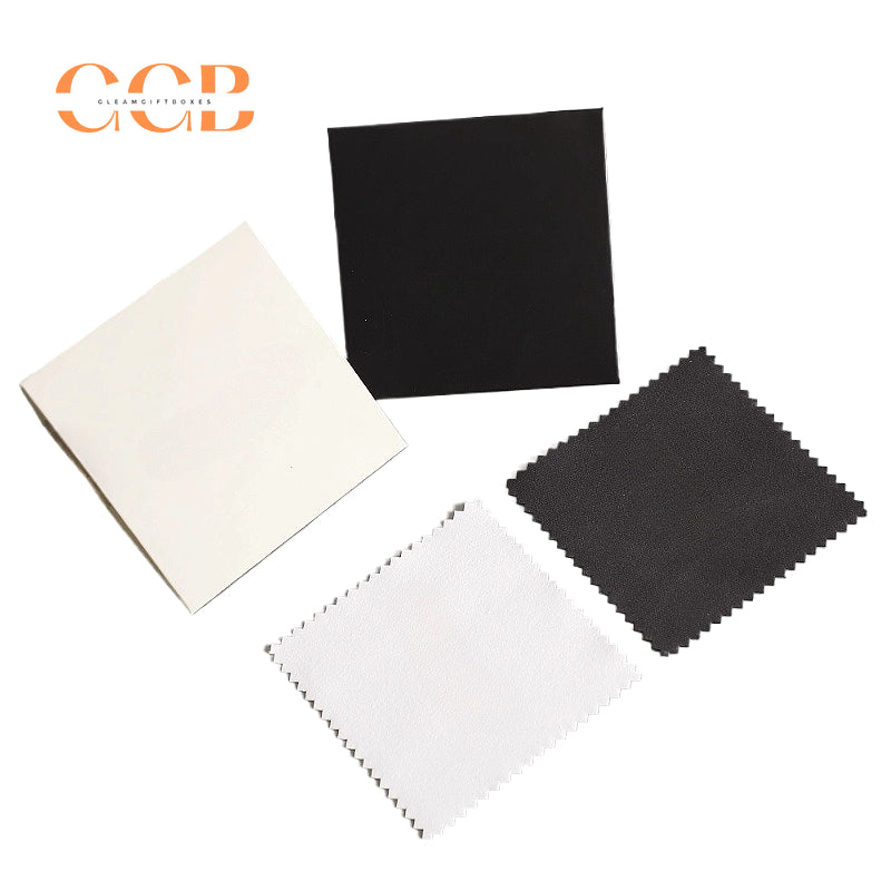 50pcs white or black custom logo silver polishing cloth