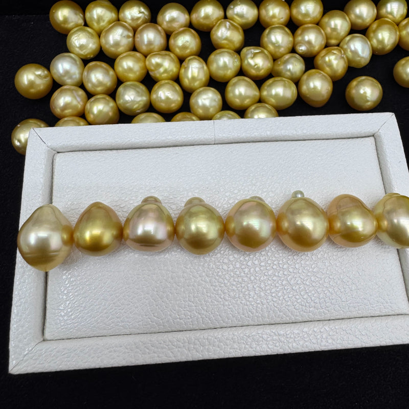 3A Baroque South Sea Gold Pearl 9–14mm Loose Single Bead