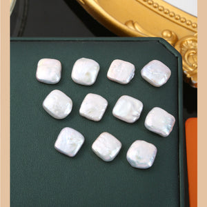 4A Square Baroque Freshwater Pearls Undrilled, Natural White Irregular Shaped Pearls, DIY Jewelry Making Beads, Unique Pearl Wholesale