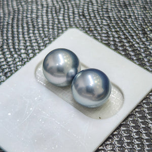 5A 9-14mm Light Platinum Grey Tahitian Pearl, Natural Round Saltwater Pearl High Luster Loose Pearl