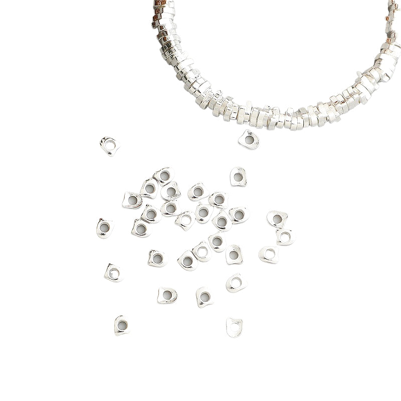 10pcs S925 Sterling Silver Irregular Spacer Beads for DIY Jewelry Making