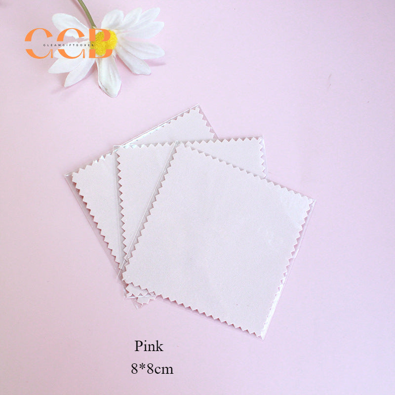8x8cm silver polishing cloth with opp bag packaging, multi color jewelry cleaning cloth for gold and silver care, custom logo available