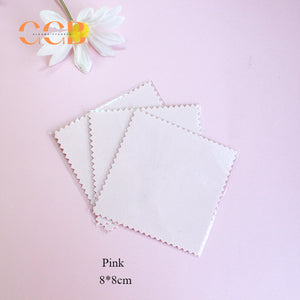 8x8cm silver polishing cloth with opp bag packaging, multi color jewelry cleaning cloth for gold and silver care, custom logo available