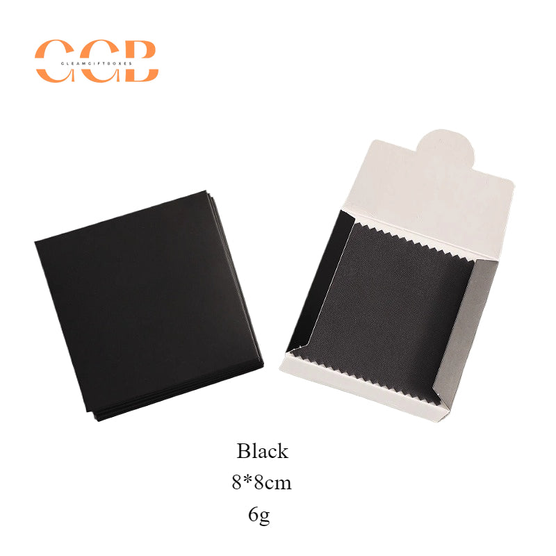 50pcs white or black custom logo silver polishing cloth