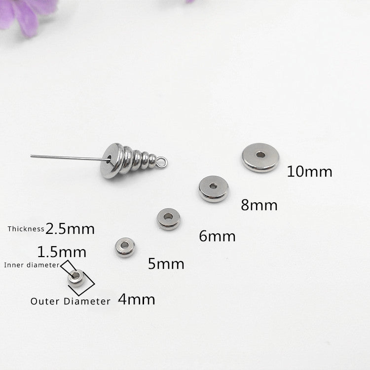 Stainless Steel 4-10mm Flat Disc Spacer Beads