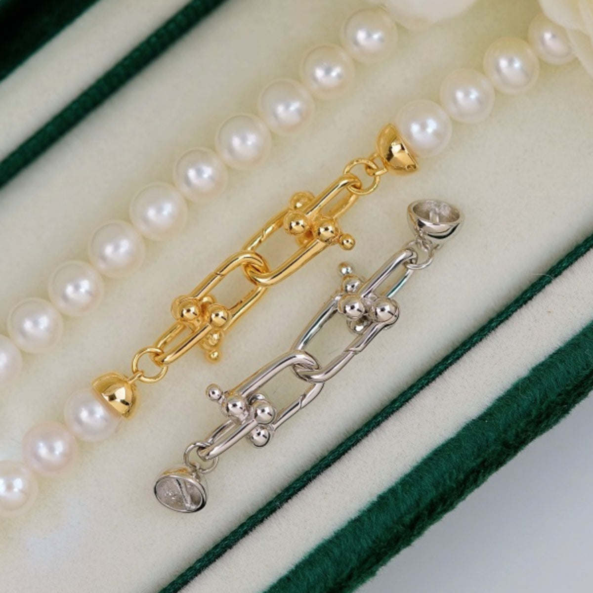 S925 Sterling Silver Horseshoe Clasp for Necklace Bracelet