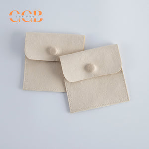 20pcs snap button jewelry pouch set, 8x8cm multi color suede pouches for rings earrings necklaces, jewelry packaging bags
