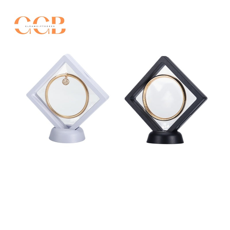 20pcs Floating Jewelry Display Frame with Stand, Transparent Box