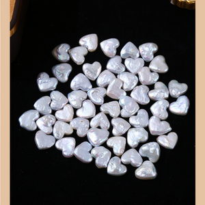4A 1Pc Undrilled 12mm Heart Shaped Freshwater Baroque Pearl Bead, Natural Iridescent White Pearl, DIY Jewelry Making Supplies, Pearl Wholesale