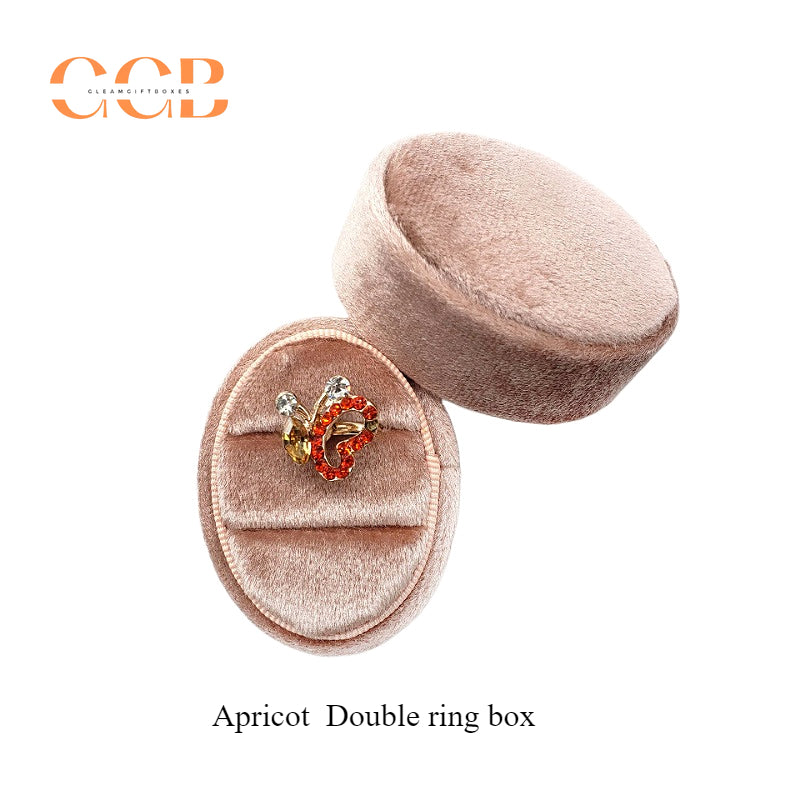 Oval velvet ring box soft velvet jewelry ring box