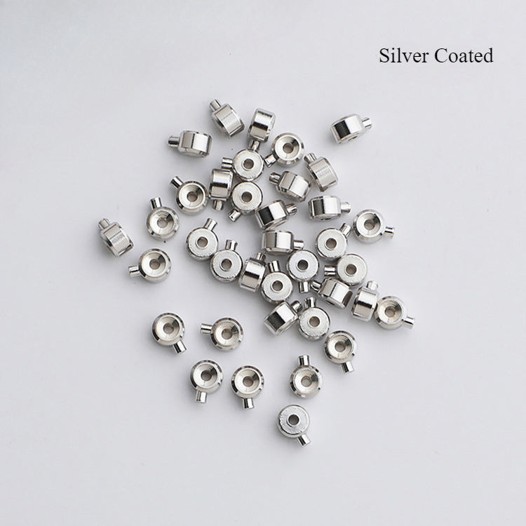 10pcs 3mm S925 Sterling Silver and Gold-Plated End Cap Beads