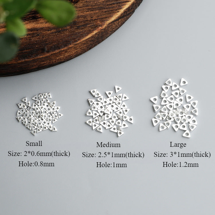 10pcs 2-3mm S925 Sterling Silver Triangular Spacer Beads
