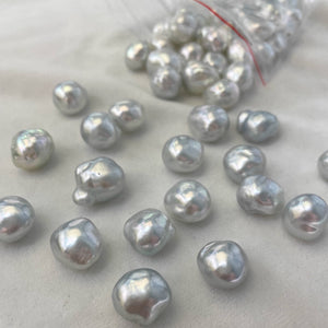 4A 9-15mm Australian White South Sea Baroque Pearl, Silver Blue Overtone Loose Pearl Strong Luster Near Flawless, Jewelry Making Bead