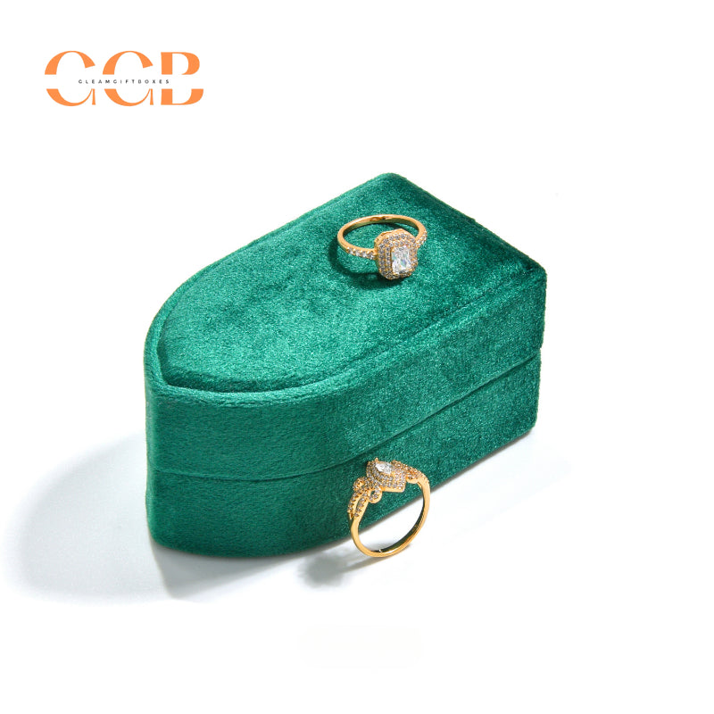 Retro Velvet Ring Box - Wedding Jewelry Storage & Display