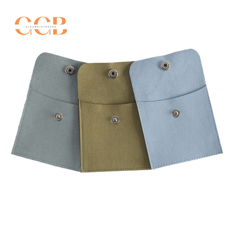 20pcs snap button jewelry pouch set, 8x8cm multi color suede pouches for rings earrings necklaces, jewelry packaging bags