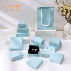 10pcs Sky Blue Jewelry Gift Boxes, Classic Packaging for Necklace, Earrings, Ring and Bracelet