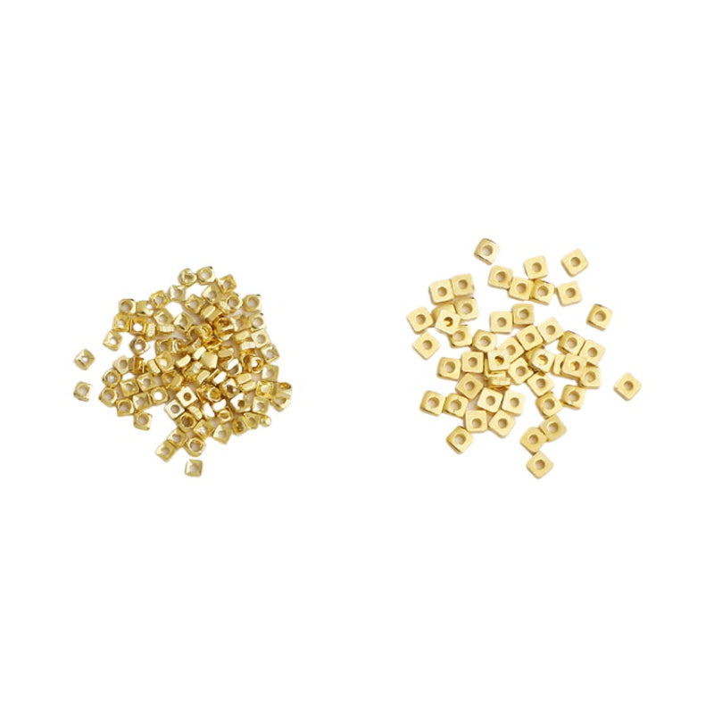 10pcs 1.5-2mm S925 Silver Gold-Plated Square Spacer Beads