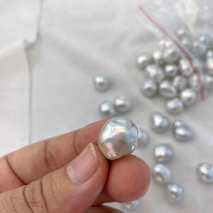 4A 9-15mm Australian White South Sea Baroque Pearl, Silver Blue Overtone Loose Pearl Strong Luster Near Flawless, Jewelry Making Bead