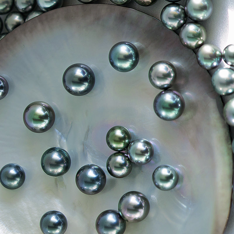 5A 8–14mm Natural Platinum Grey Tahitian Pearl, High Luster Round Undrilled Sea Pearl Bead, Elegant Affordable Loose Pearl for Jewelry