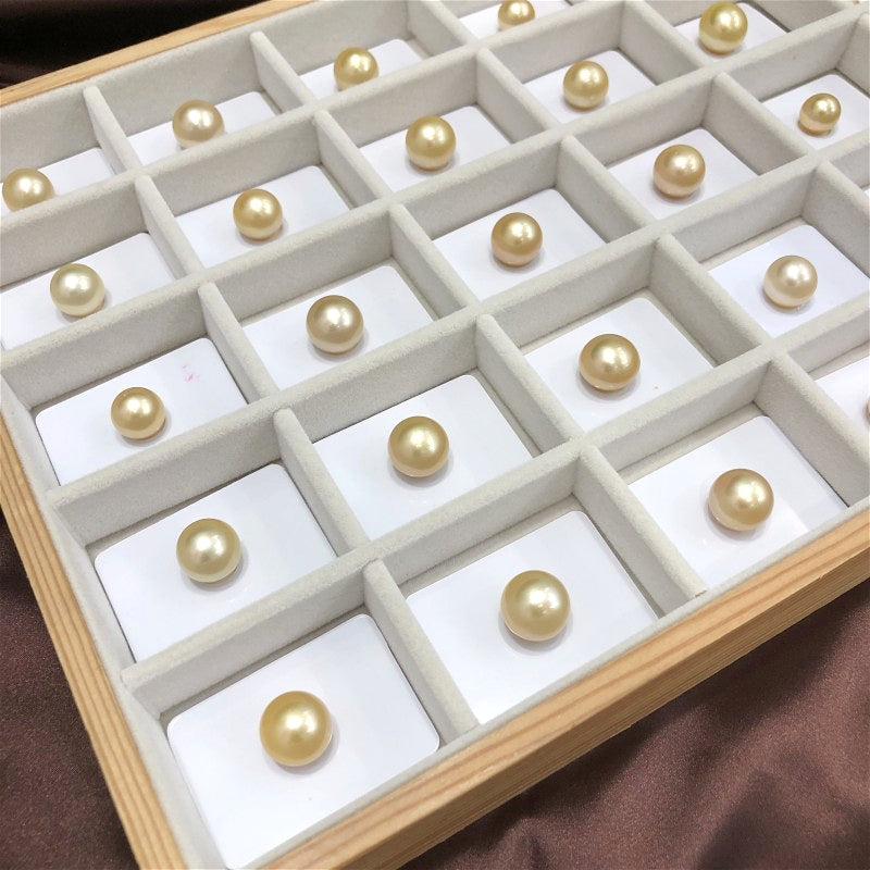 3A 9–16mm Light Golden South Sea Pearl, Round Loose Bead for Jewelry