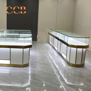 Luxury Glass Jewelry Display Cabinet, Floor Standing Storage with Drawers, Showcase for Jewelry Stores