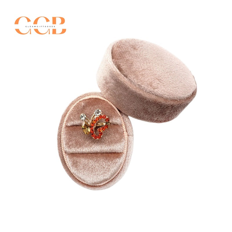 Oval velvet ring box soft velvet jewelry ring box