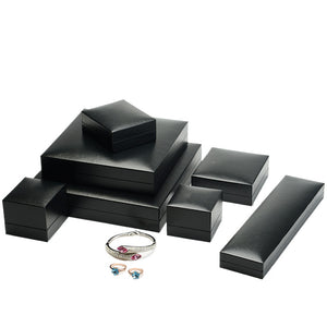 Luxury flip lid jewelry packaging box faux leather paper ring box pendant box bracelet box necklace box long chain box wholesale
