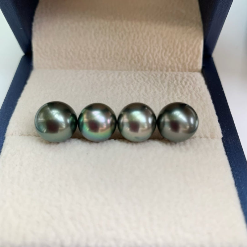 3A Tahitian Black Pearl Earrings 8–14mm in 18K Gold for Women