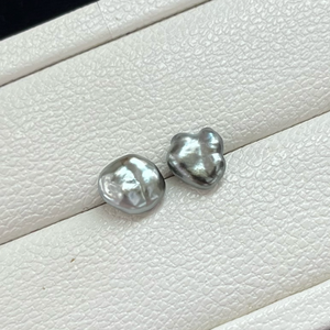 3A 2-12mm Platinum Grey Tahitian Keshi Pearl, Natural Loose Saltwater Pearl with Good Luster, Undrilled Half Drilled 1mm or Fully Drilled 0.7mm