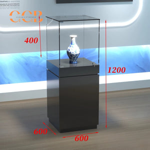 Glass Display Cabinet with LED Light, Collectibles Display Case, Curio Display Cabinet, Lockable Showcase, Retail Display