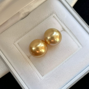 3A 11-15mm Medium Golden South Sea Pearl, Semi Round Nearly Round Loose Pearl, Single Undrilled Bead for DIY Jewelry Making