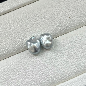 3A 2-12mm Platinum Grey Tahitian Keshi Pearl, Natural Loose Saltwater Pearl with Good Luster, Undrilled Half Drilled 1mm or Fully Drilled 0.7mm