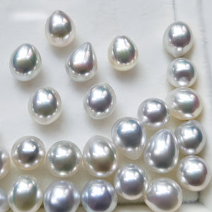 5A 8-13mm Australian White South Sea Pearl, Drop Shape High Luster Silky Surface Single Pearl for Earrings or Pendants, Pearl Wholesale