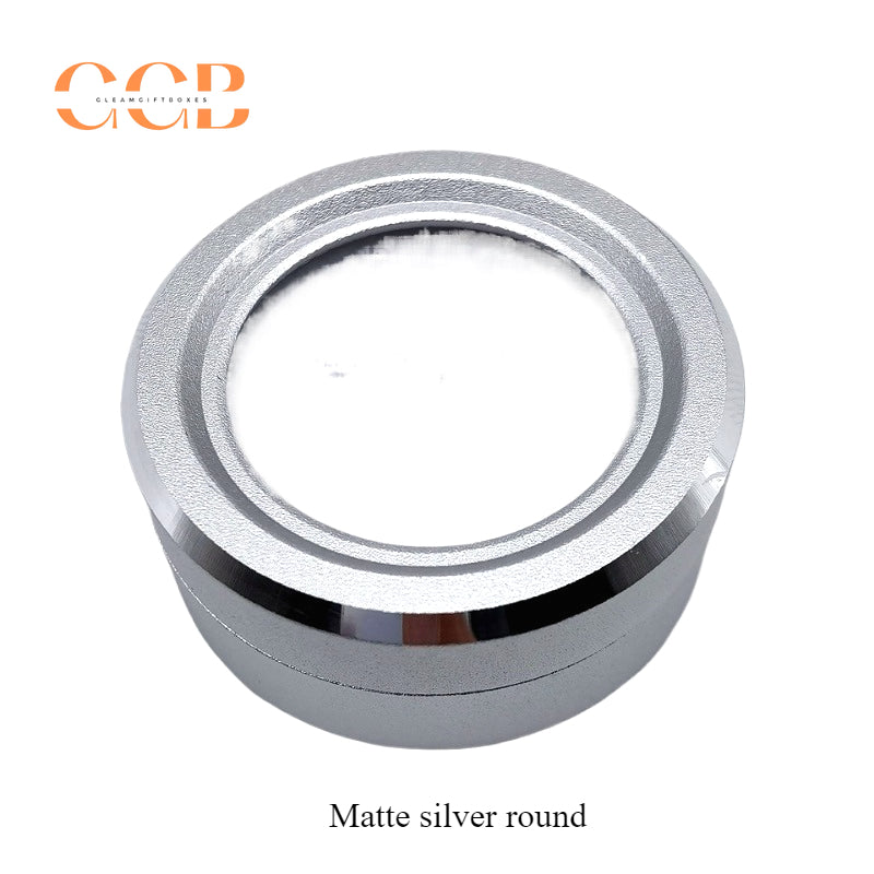 5pcs Clear glass round loose stone display box