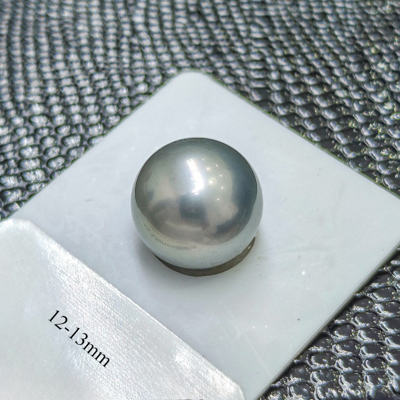5A 9-14mm Light Platinum Grey Tahitian Pearl, Natural Round Saltwater Pearl High Luster Loose Pearl