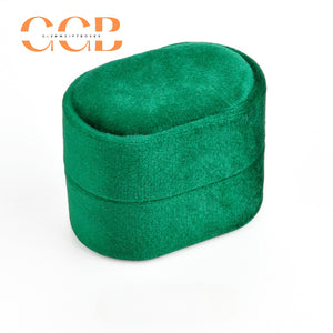 Velvet Oval Ring Box, Single, Double or Triple Slot Jewellery Box，Plush Lined Holder for Wedding & Engagement Rings, Proposal Photo Prop & Bridal Accessory