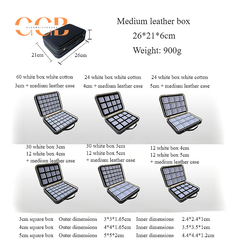 Gemstone Storage Sample Display Box with Loose Stone Organizer